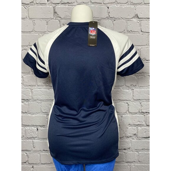 Chicago Bears Womens Size XL Majestic Draft Me Navy Blue Sequin T Shirt New - Picture 5 of 11